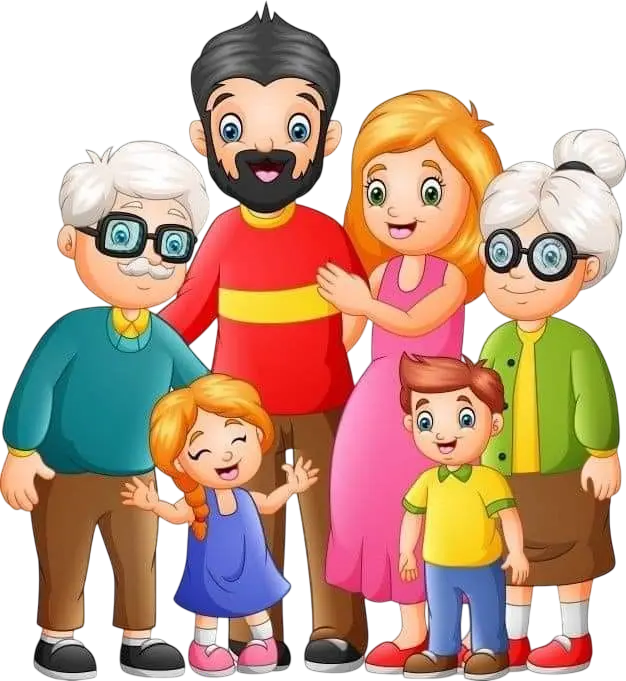 Happy parents and kids
